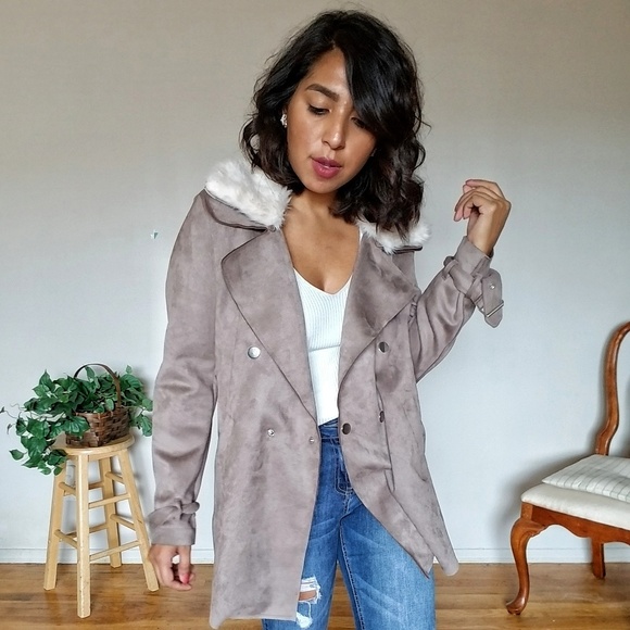 OVERSIZED BOYFRIEND TAUPE JACKET - Picture 13 of 15